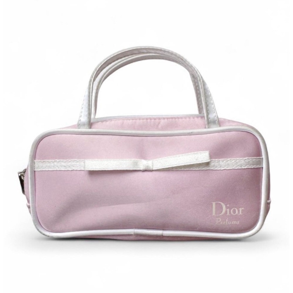 Dior Parfums Bag Trousse De Toilette Pink / White Vanity Handbag